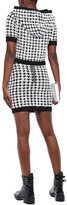 Thumbnail for your product : Balmain Cropped Houndstooth-jacquard Hooded Top