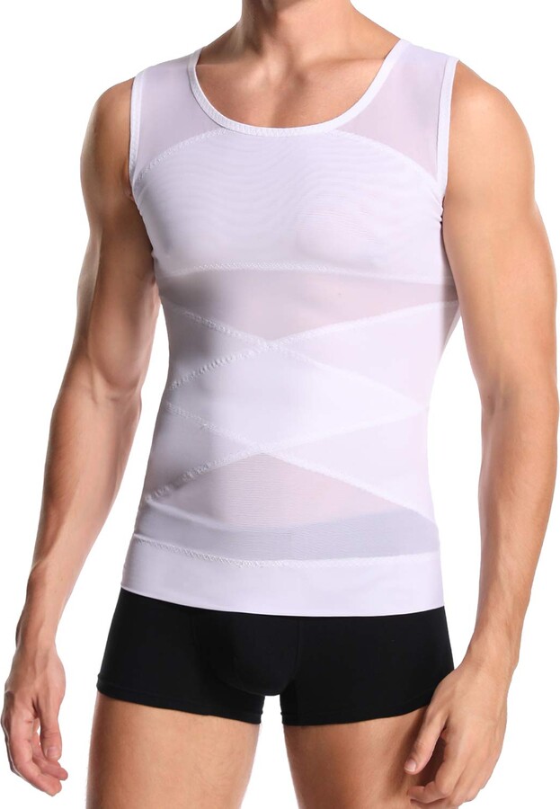 Derssity Men's Compression Vest Top Belly Slimming Body Shaper ...