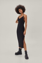 Thumbnail for your product : Nasty Gal Womens Recycled Strappy Slinky Midi Dress - Black - 12