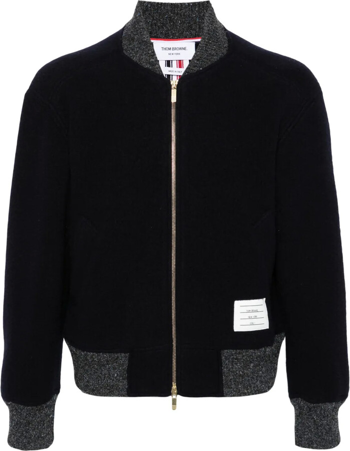 Thom Browne Zip-Up Wool Bomber Jacket