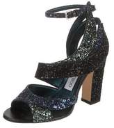 Thumbnail for your product : Jimmy Choo Cutout Glitter Sandals Blue Cutout Glitter Sandals