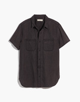 Thumbnail for your product : Madewell Denim Perfect Short-Sleeve Shirt in Cutler Wash