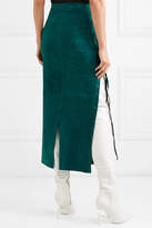 Thumbnail for your product : Unravel Project Lace-up Suede Midi Skirt - Emerald