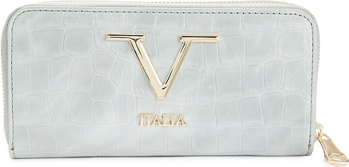V ITALIA MADE IN ITALY Women's Registered Trademark of Versace 19.69  Leather Zip Around Wallet - Black Croc - Yahoo Shopping
