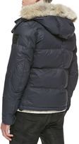 Thumbnail for your product : Belstaff Atkinson Coated-Cotton Quilted Jacket with Fur Trim, Dark Navy