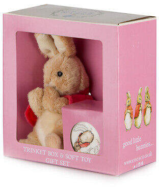 Beatrix Potter NEW Flopsy Bunny Soft Toy & Trinket Box Set