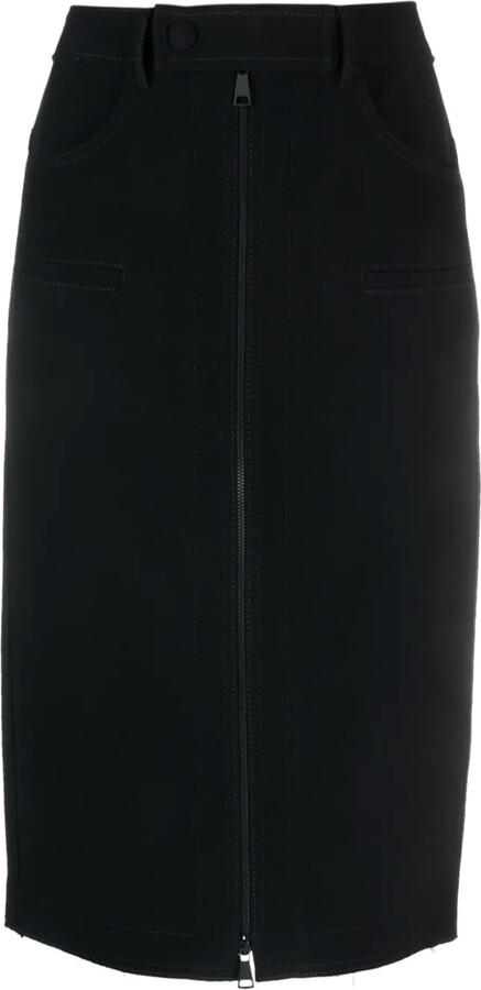 N°21 Women Mid Skirts H011 5336 9000 Black No.21 Mid-Rise Zip-Up Midi Skirt - ShopStyle