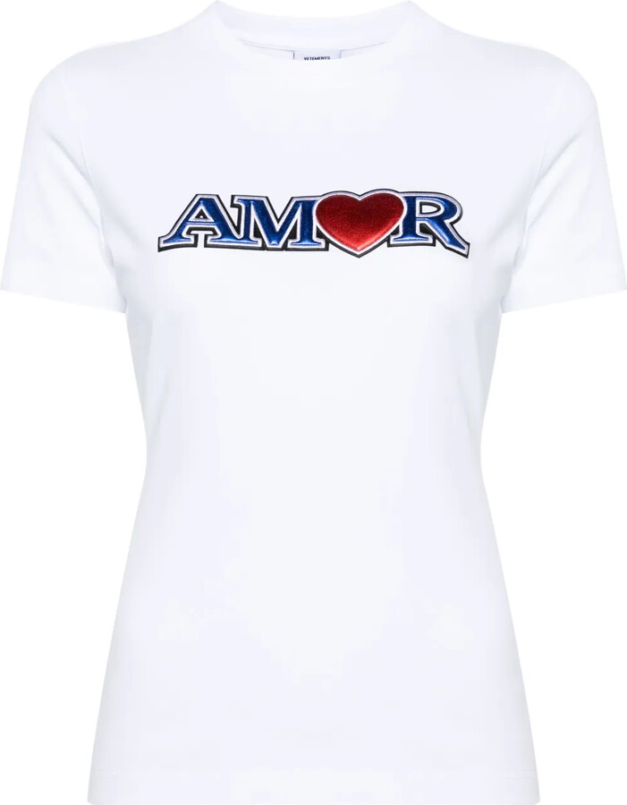 Vetements slogan-appliqué cotton T-shirt