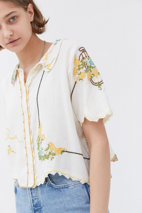 Urban outfitters embroidered shirt Clearance