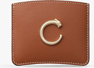 Cartier Womens Caramel Panthère De Leather Card Holder 1 Size