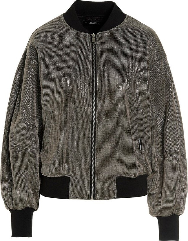 Karl Lagerfeld Paris Logo Embroidered Bomber Jacket - ShopStyle