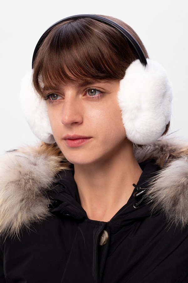 Yves Salomon Fur Earmuffs Women's White - ShopStyle Hats