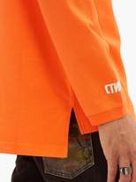 Thumbnail for your product : Heron Preston Logo-embroidered Cotton Long-sleeved T-shirt - Mens - Orange