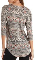 Thumbnail for your product : Charlotte Russe High-Low Aztec Print Tunic Top