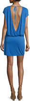Thumbnail for your product : Haute Hippie Draped Open-Back Jersey Mini Dress, Blue