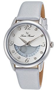 Lucien Piccard Women's 'Bellaluna' Swiss Quartz Stainless Steel and Leather Casual Watch, Color:Silver-Toned (Model: LP-40034-02-SSS)
