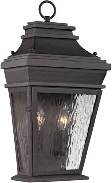 Everly Quinn Forged Provincial 18'' High 2-Light Outdoor Sconce - Charcoal