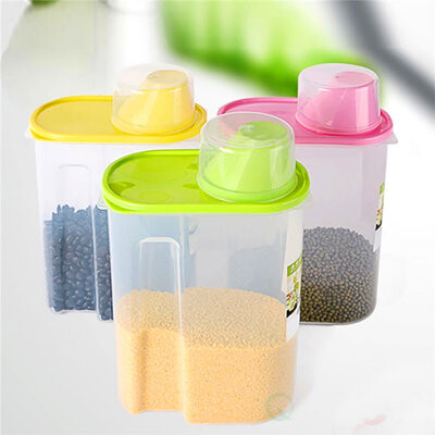 Basicwise Large BPA-Free Food Storage Containers with Lid - Perfect for Storing Flour, Sugar, Grains, Rice, Cereals, and Baking Supplies for Better Kitchen Orga