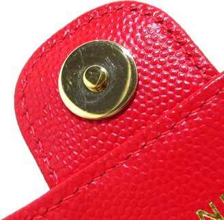 chanel small red purse leather