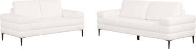 George Oliver Nicolle 2-Piece Chenille Upholstered Sofa Set Ivory