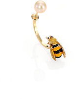 Thumbnail for your product : Delfina Delettrez To Bee or Not to Bee Pearl Drop Single Earring