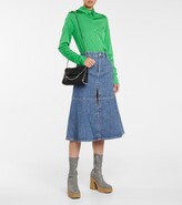 Thumbnail for your product : Stella McCartney Flared denim midi skirt