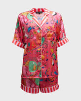 Thumbnail for your product : Karen Mabon Short Printed Satin Pajama Set