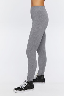 Forever 21 Women's Seamless Ribbed High-Rise Leggings in Heather Grey, S/M  - ShopStyle