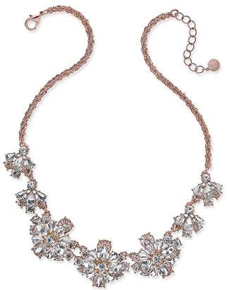 Charter Club Rose Gold-Tone Floral Crystal Necklace, Created for Macy's