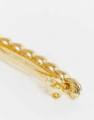 DesignB London barette hair clip in gold chain link