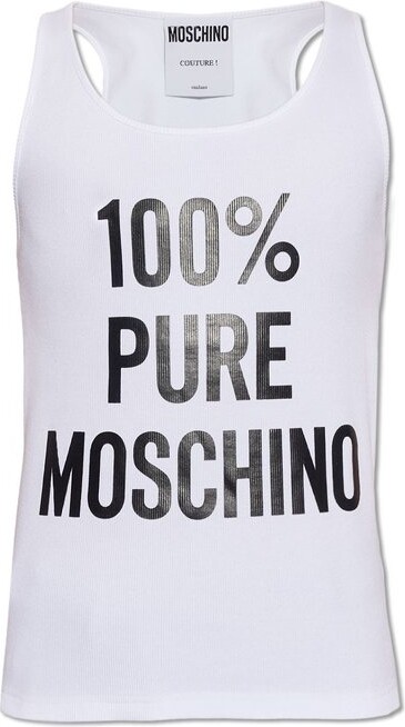 Moschino Slogan Printed Sleeveless Tank Top