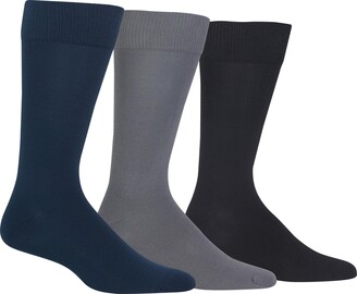 Chaps Men's Super Soft Dress Crew Socks-3 Pair Pack-Patterns and Textures