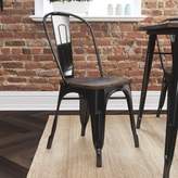 Thumbnail for your product : Better Homes & Gardens Better Homes and Gardens Aidan Metal Dining Chair with Wood Seat, Set of 2, Multiple Colors