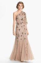 Thumbnail for your product : Adrianna Papell Beaded One Shoulder Gown (Regular & Petite)