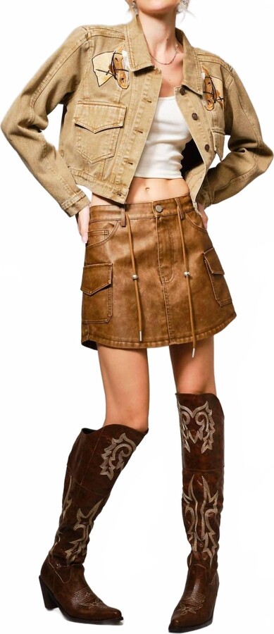 Blue B Giddy Up Denim Jacket In Brown