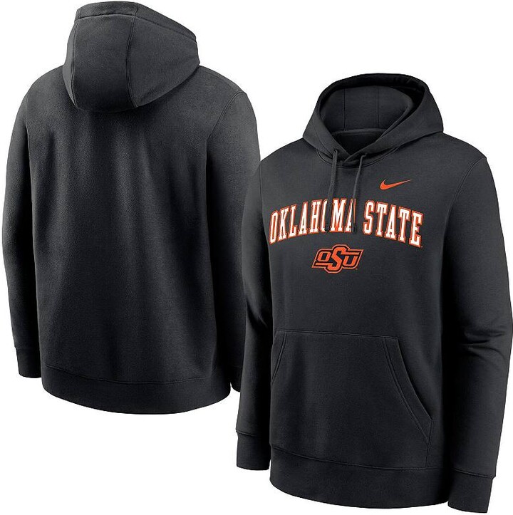 Men's Nike Black Oklahoma State Cowboys Club Pullover Hoodie