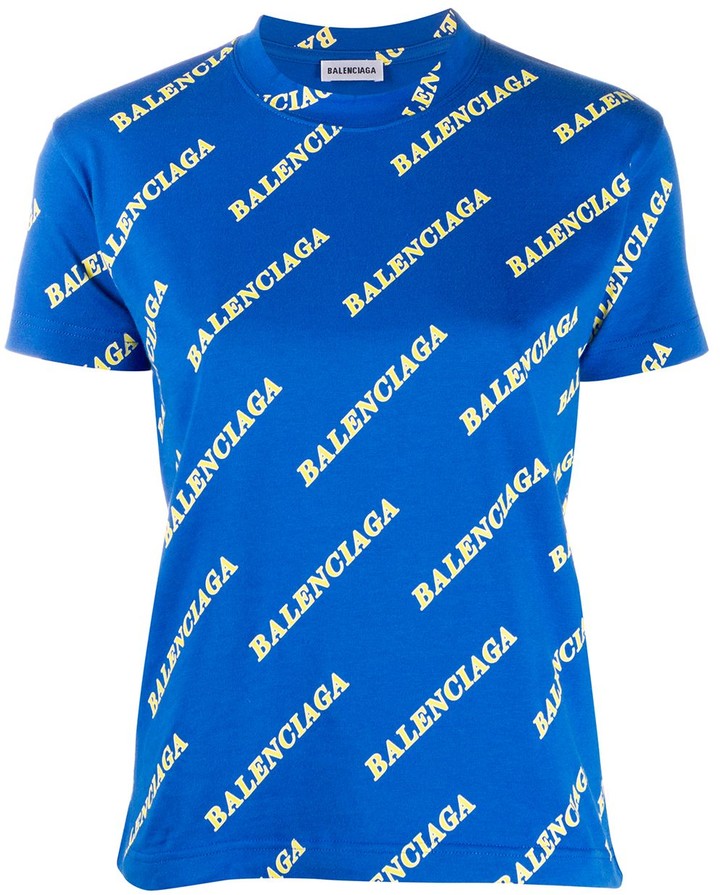 Balenciaga all-over logo T-shirt - ShopStyle