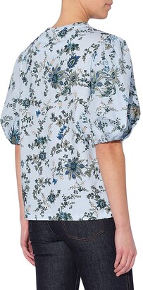 Erdem Theodora Puff-Sleeve Floral T-Shirt