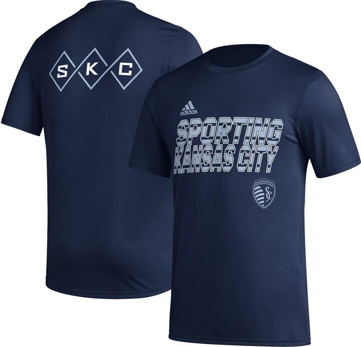 Men's adidas Navy Sporting Kansas City Team Jersey Hook Aeroready T-shirt