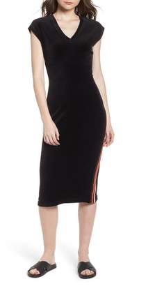 Juicy Couture Fitted Stretch Velour Midi Dress