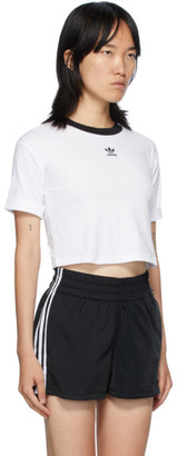 adidas White Logo Crop T-Shirt