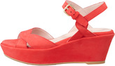 Thumbnail for your product : Stuart Weitzman Lockness Nubuck Suede Sandal, Red
