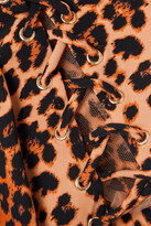 Thumbnail for your product : Agent Provocateur Marney Lace-up Leopard-print Swimsuit - Brown