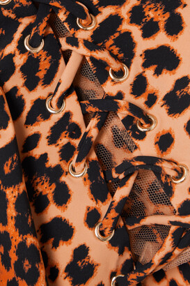 Agent Provocateur Marney Lace-up Leopard-print Swimsuit - Brown