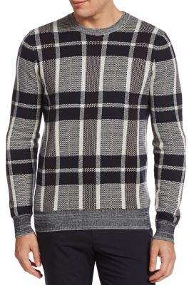 Perry Ellis Principles Plaid Cotton-Blend Sweater