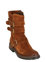 Thumbnail for your product : Fru.it 20mm Multi Buckled Suede Biker Boots