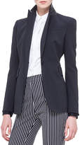 Thumbnail for your product : Akris Punto Perforated Leather-Collar Blazer, Noir