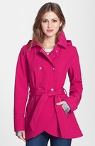 Thumbnail for your product : Betsey Johnson Tulip Hem Soft Shell Jacket with Removable Hood (Online Only)