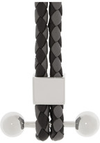 Thumbnail for your product : Givenchy Shark Tooth Piercing bracelet in braided black and gray leather