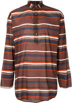 Thumbnail for your product : Kolor curved hem stripe shirt
